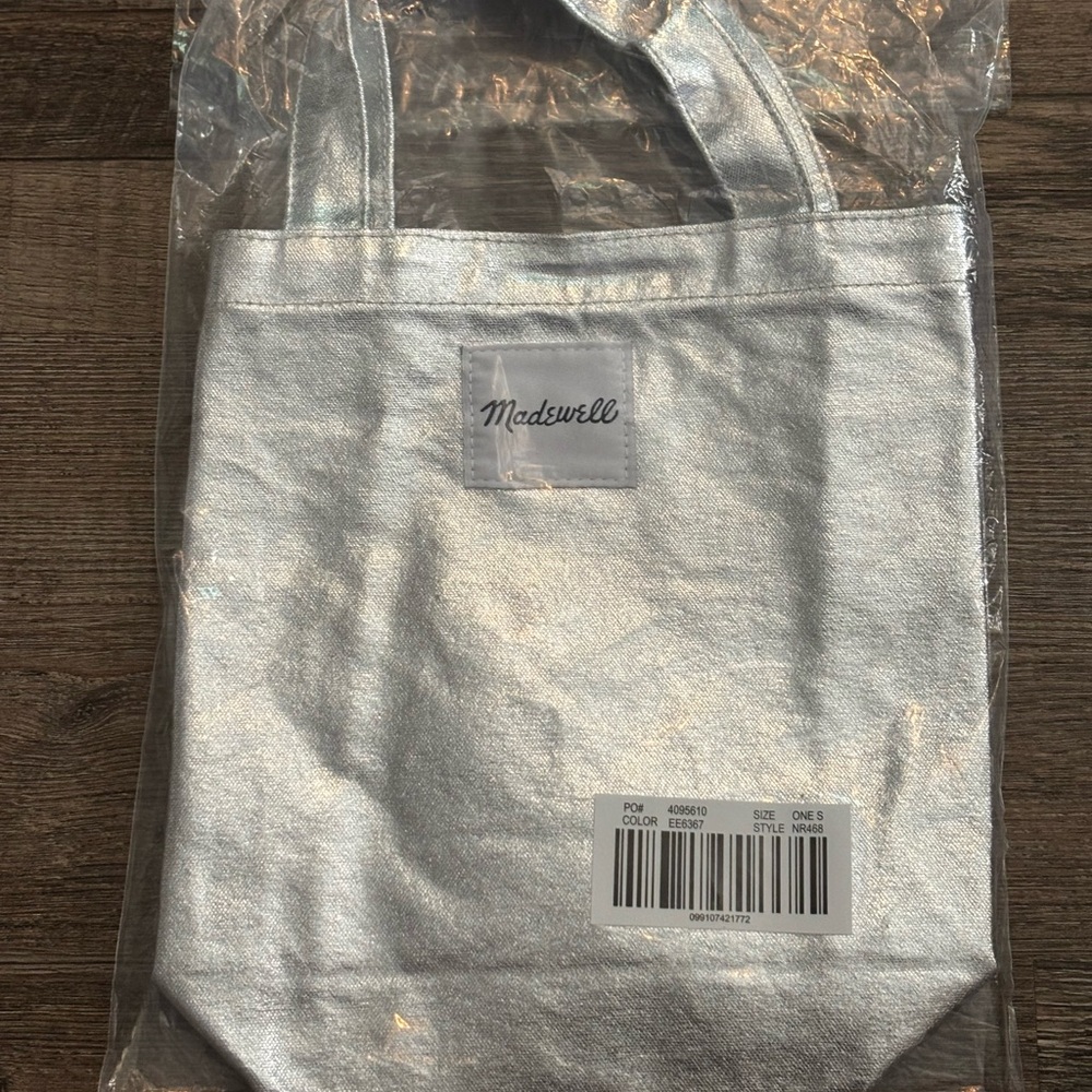 Madewell Metallic Silver Tote with Original Packaging